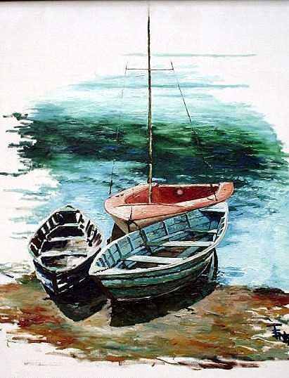 Boats Painting by Tenzin Phakmo