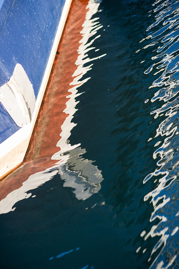Boatside Reflection Photograph by Robert Potts