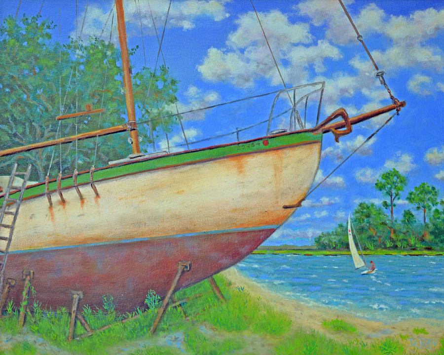 Boatyard on Shem Creek Painting by Dwain Ray