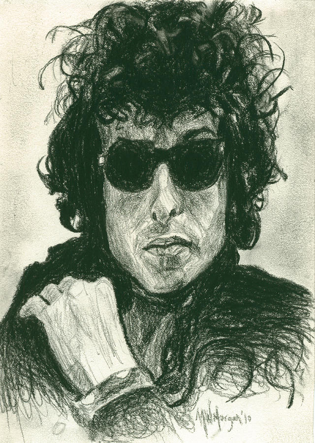 Bob Dylan 1 Drawing by Michael Morgan