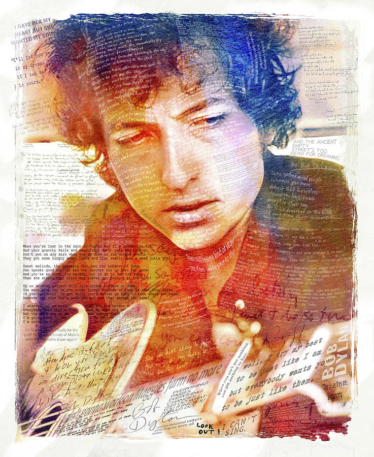 Bob Dylan Songwriter Digital Art by Mal Bray