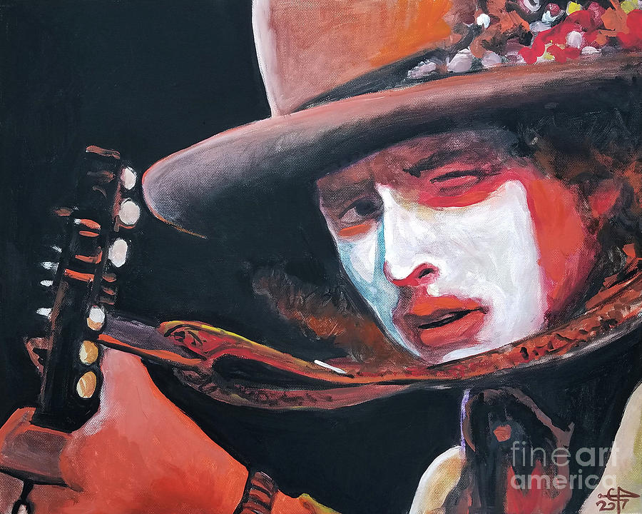 Bob Dylan Painting by Tom Carlton