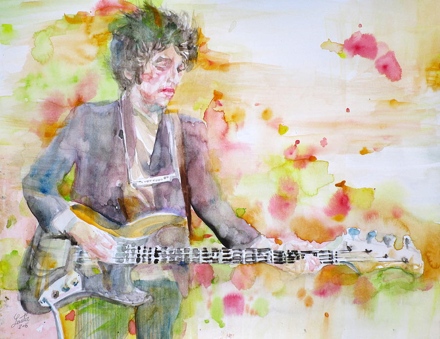 Bob Dylan Painting - BOB DYLAN - watercolor portrait.15 by Fabrizio Cassetta