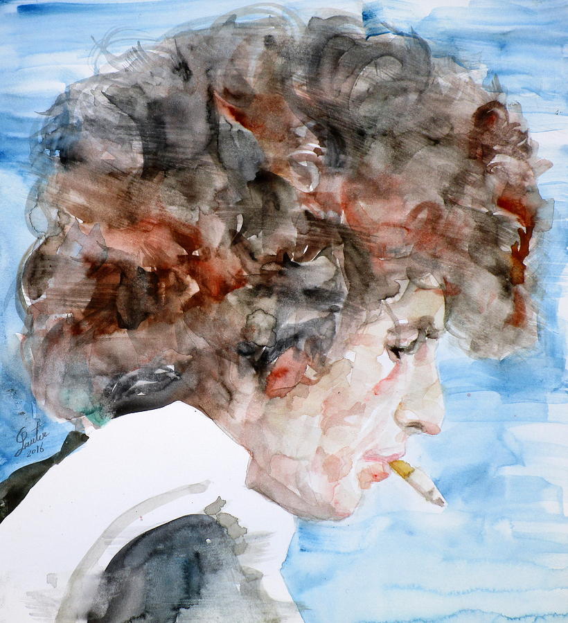 Bob Dylan Painting - BOB DYLAN - watercolor portrait.17 by Fabrizio Cassetta