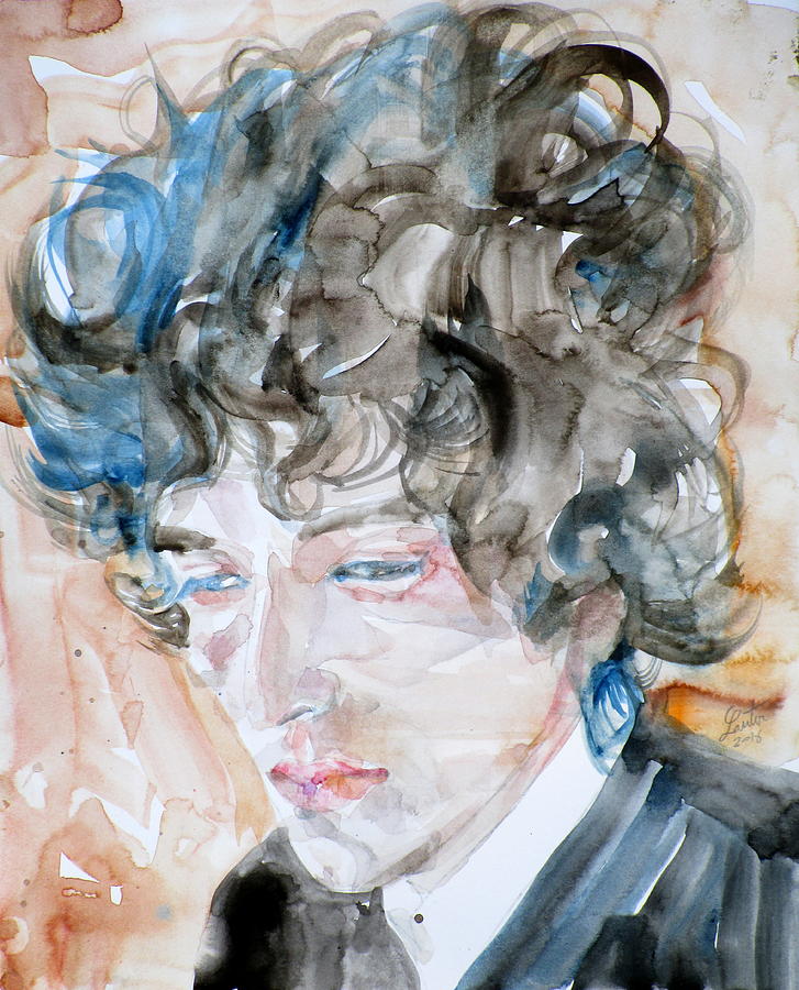 BOB DYLAN - watercolor portrait.18 Painting by Fabrizio Cassetta
