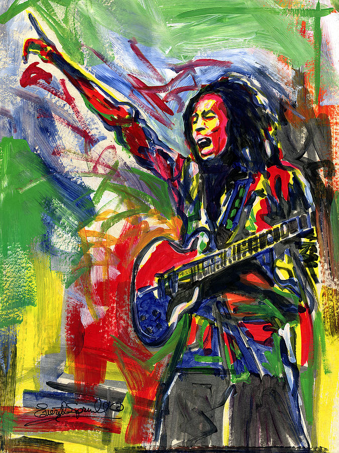 Bob Marley 2 Painting by Everett Spruill