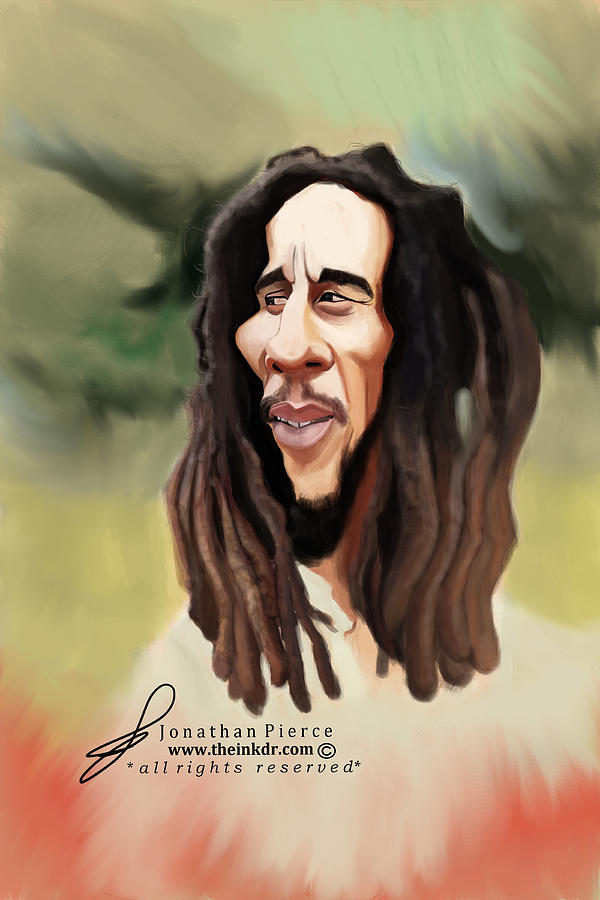 Bob Marley Caricature Painting By Jonathan Pierce Fine Art America