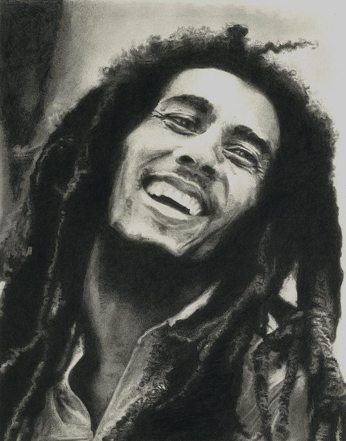 Bob Marley Drawing Portrait Visual arts, bob marley, celebrities, face,  monochrome png | PNGWing