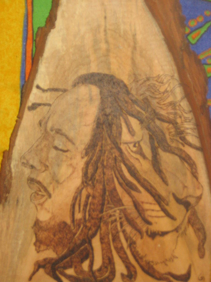 Bob Marley Pyrography - Bob Marley hart by Carlos Gayol