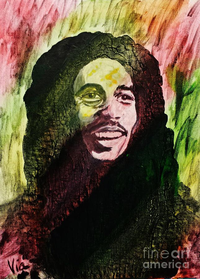 Bob Marley Painting by Judy Via-Wolff