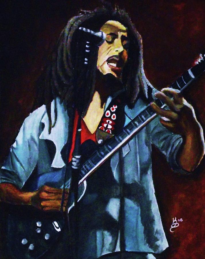 Music Painting - Bob Marley by Kim Selig