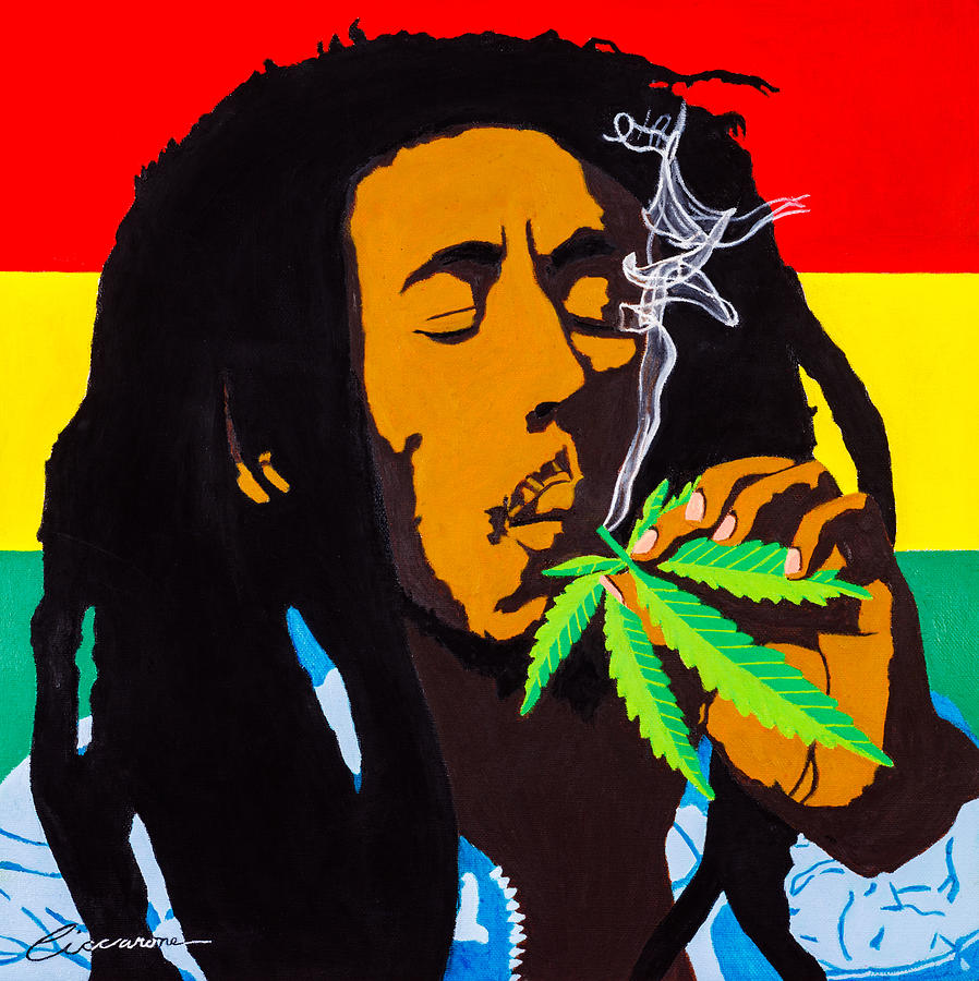 Bob Marley Medical Herb Painting By Joe Ciccarone
