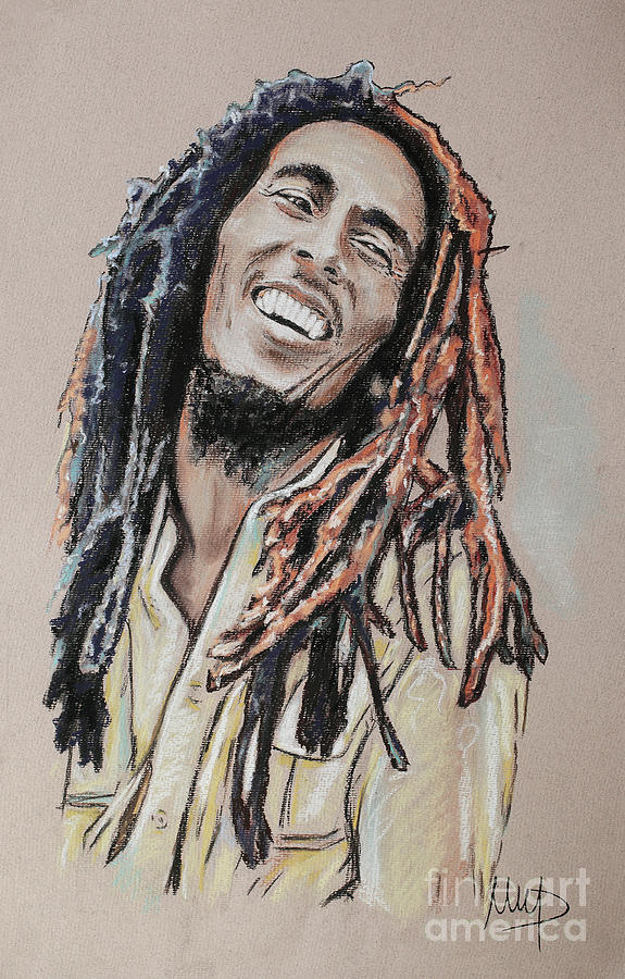 Bob Marley Pastel by Melanie D