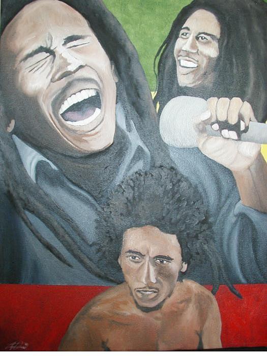 Bob Marley Montage Painting by Angelo Thomas