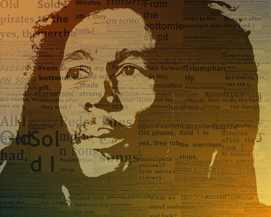 Bob Marley Redemption Song Mixed Media by Dan Sproul