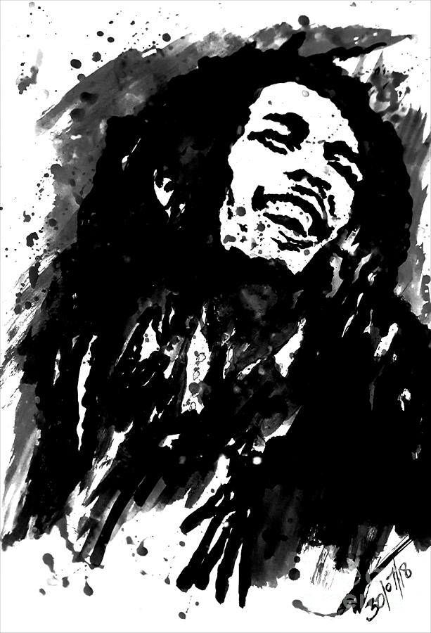 Bob Marley Silhouette Digital Art