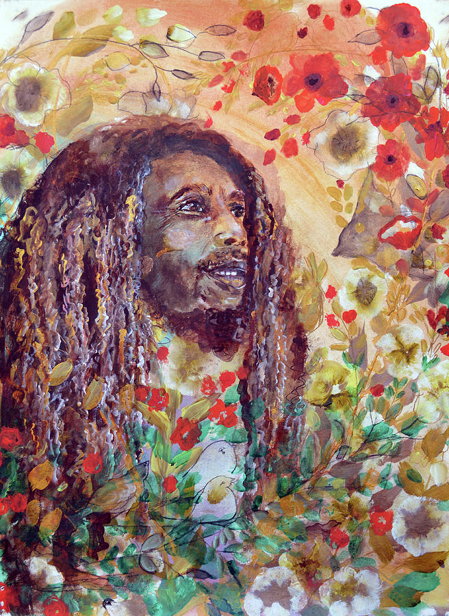 Bob Marley Three Little Birds  Painting by Ashleigh Dyan Bayer