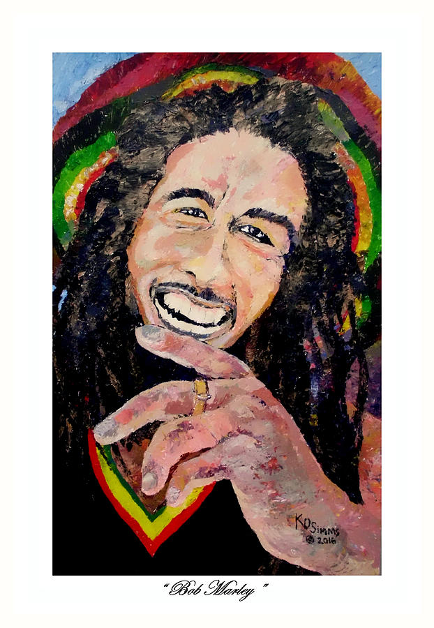 Bob Marley Painting - BOB Reggae Marley by Keith OBrien Simms