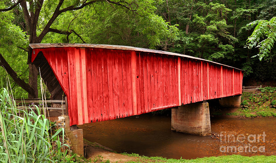 Bob White Bridge in Red Photograph by Eric Liller