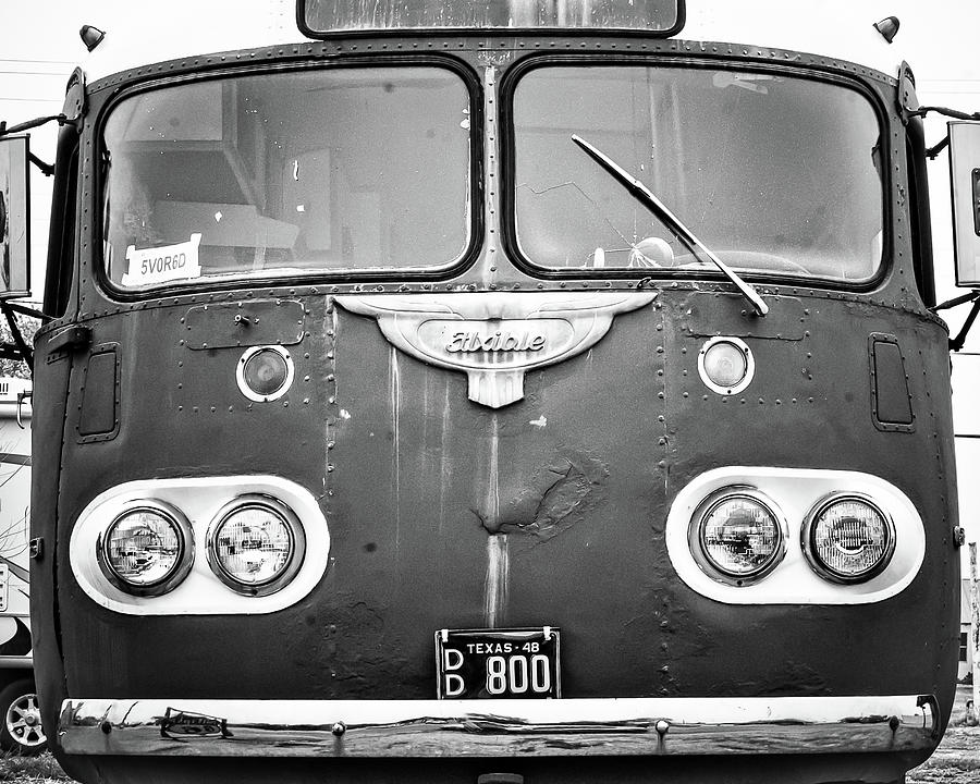 Bob wills tour bus BW Photograph by Adam Reinhart