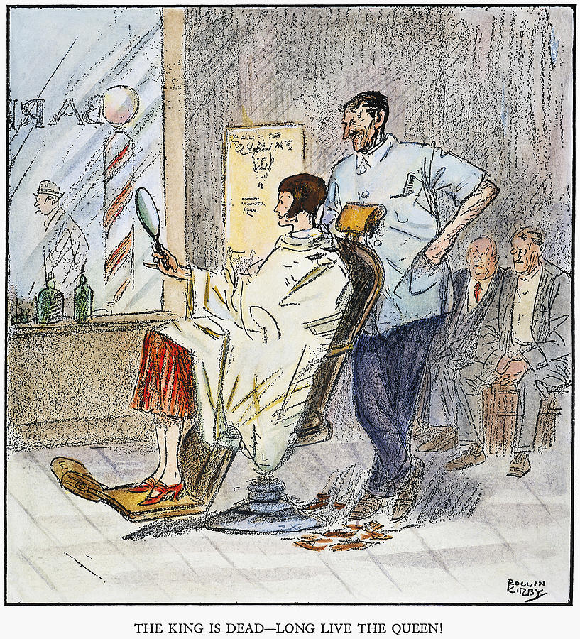 Bobbed Hair Cartoon, 1925 Photograph by Granger