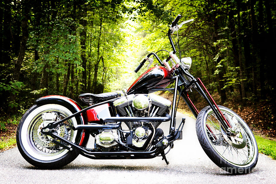Bobber Harley Davidson Custom Motorcycle Photograph by Kim Fearheiley
