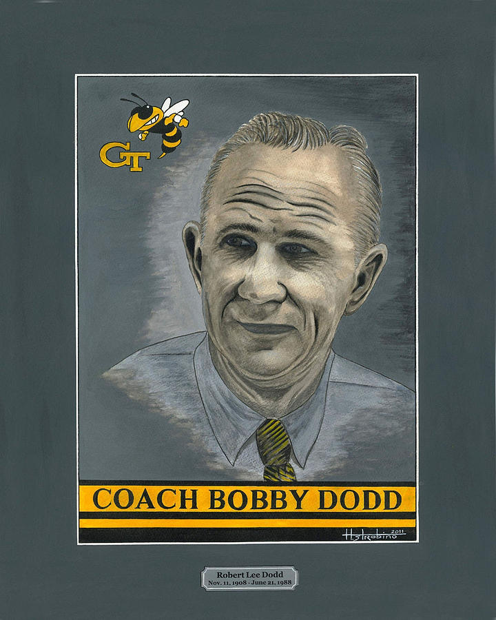 Bobby Dodd T-shrt Painting by Herb Strobino