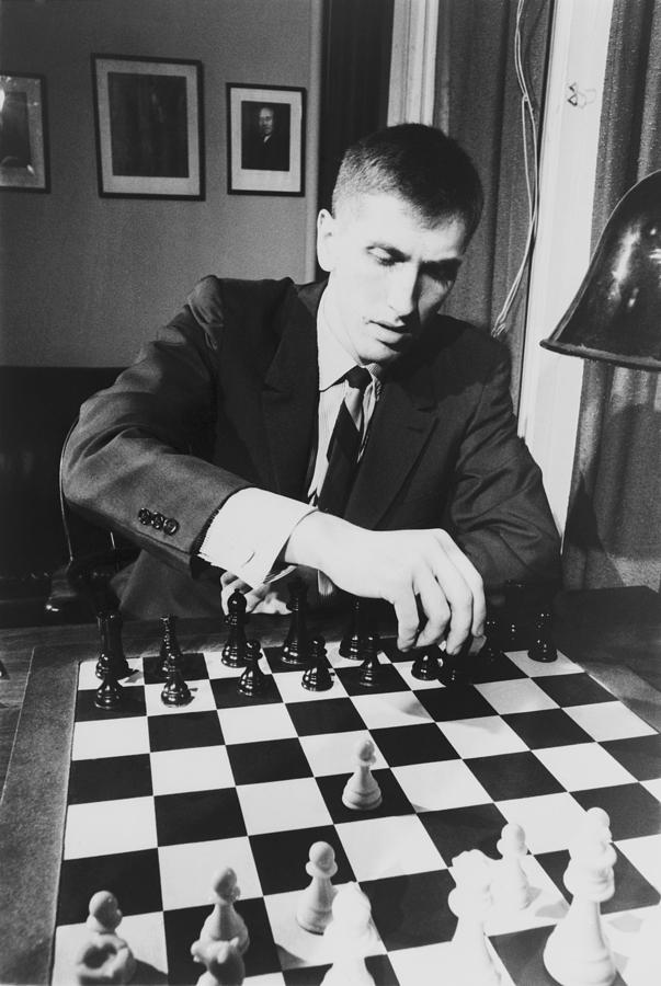 Portrait Photograph - Bobby Fischer 1943-2008 Competing At An by Everett