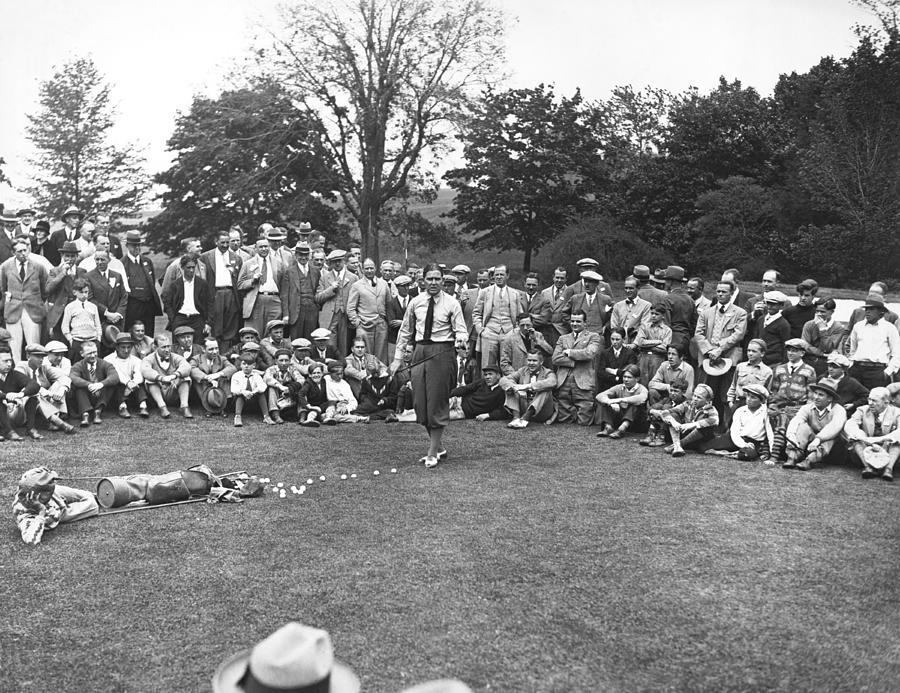 Vintage Photograph - Bobby Jones Golf Demonstration by Underwood Archives