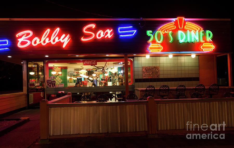 Sign Photograph - Bobby Sox 50s Diner by Bob Christopher
