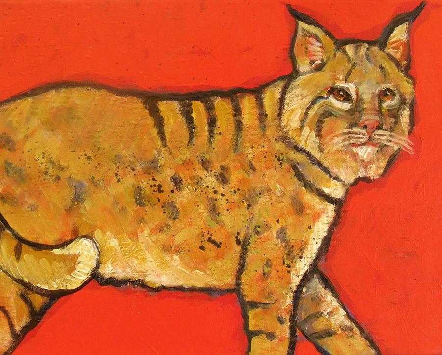 Bobcat Watching Painting by Carol Suzanne Niebuhr