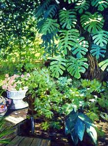 Flower Garden Painting - Bobs Garden by Helen Hickey Flower Garden Painting - Bobs Garden by Helen Hickey