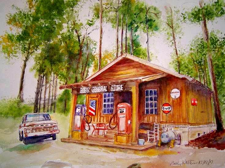 Bobs General Store Painting by Bobby Walters