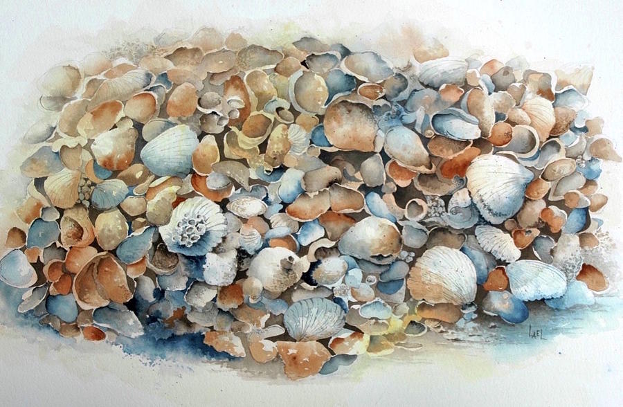 Boca Grande Seashells Painting by Lael Rutherford