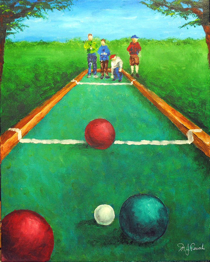 Bocce Painting by Michael Fencik