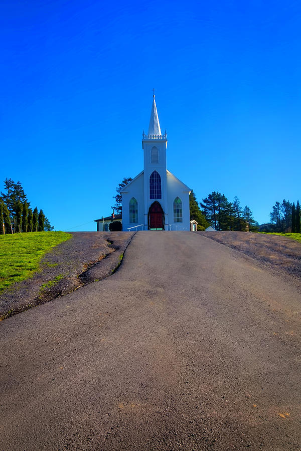 Bodega Church At Top Of Hill Photograph by Garry Gay