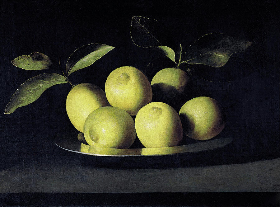 Bodegon de Limones Painting by Juan de Zurbaran
