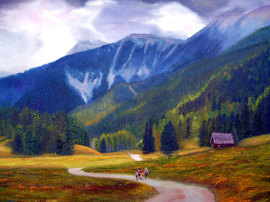 Bodenalm Austria Painting by Petra Stephens