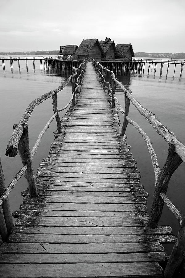 Bodensee walkway B and W Photograph by Marcus Best