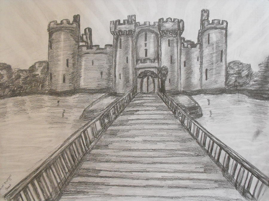 Bodiam Castle Sussex England Drawing by Genadi