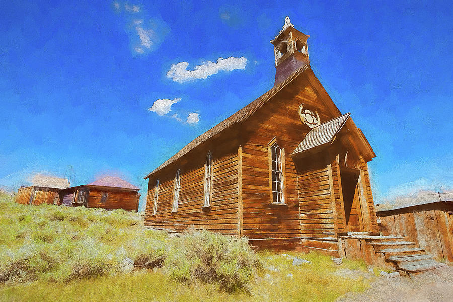 Bodie California Ghost The Old Methodist Church AP Painting by Dan Carmichael