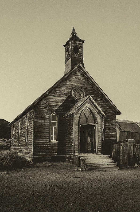 Bodie Church in Black and White Photograph by Javier Flores | Pixels