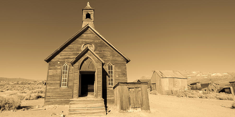 Bodie Church Photograph by Mike Ronnebeck