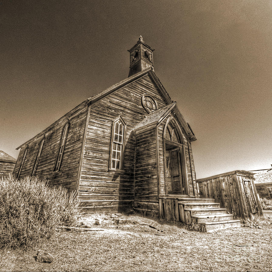Bodie Church Sepia Photograph