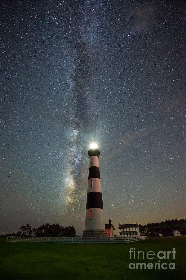 Bodie Island Light Milky Way Portrait Photograph by Michael Ver Sprill