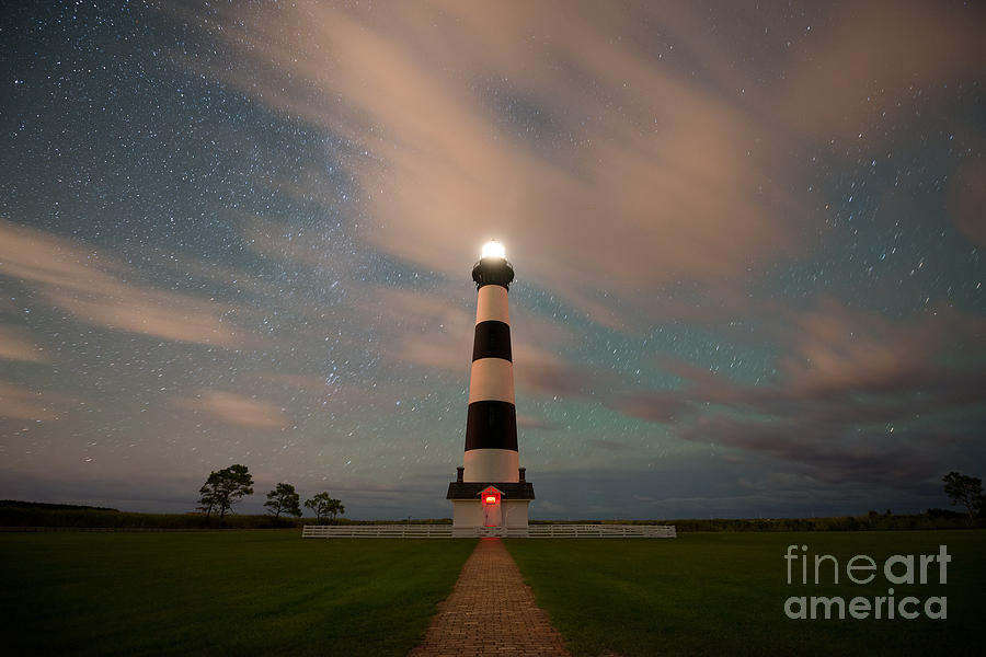 Bodie Island Lighthouse Dreamy Night Photograph by Michael Ver Sprill