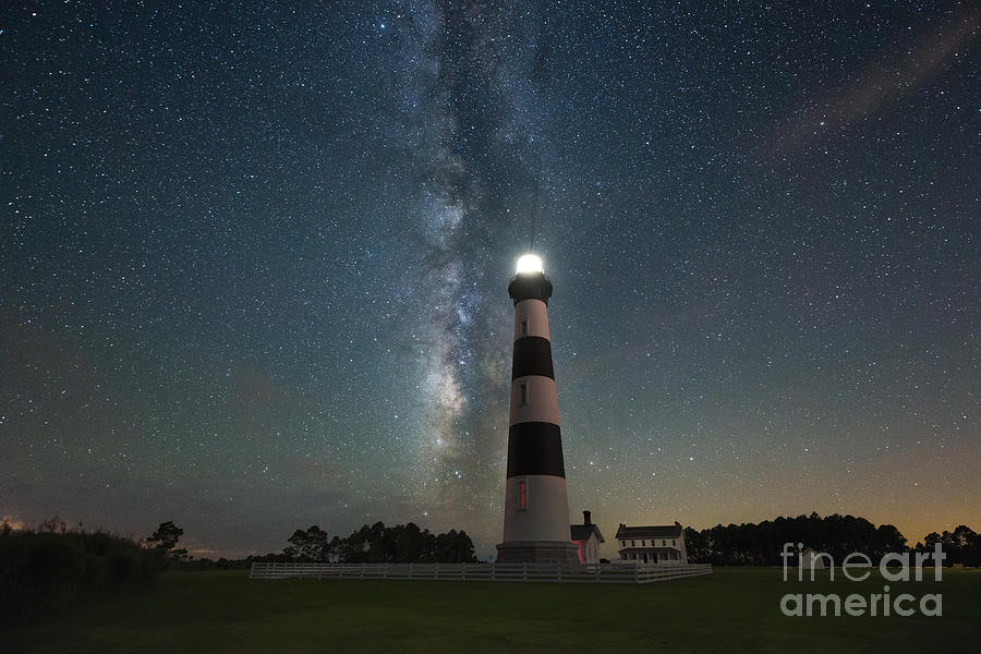 Landscape Photograph - Bodie Island Lighthouse Milky Way by Michael Ver Sprill