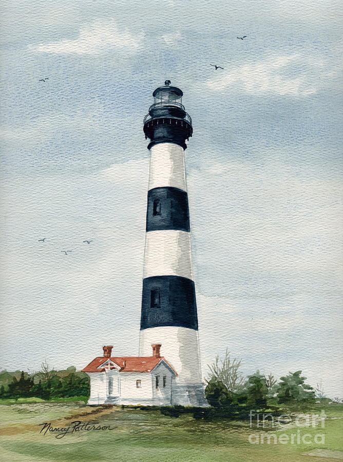 Bodie Island Lighthouse Painting - Bodie Island Lighthouse by Nancy Patterson