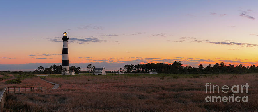 Bodie Island Lighthouse Sunset Pano Photograph by Michael Ver Sprill