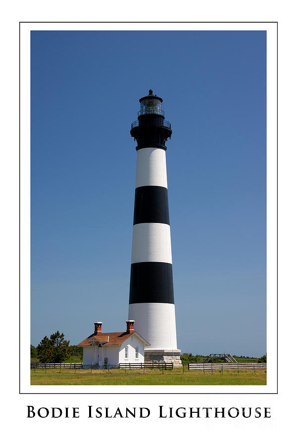Bodie Island Lighthouse with Text Photograph by Jill Lang